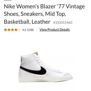 Nike womens blazer 77 vintage shoes. Sneakers mid top